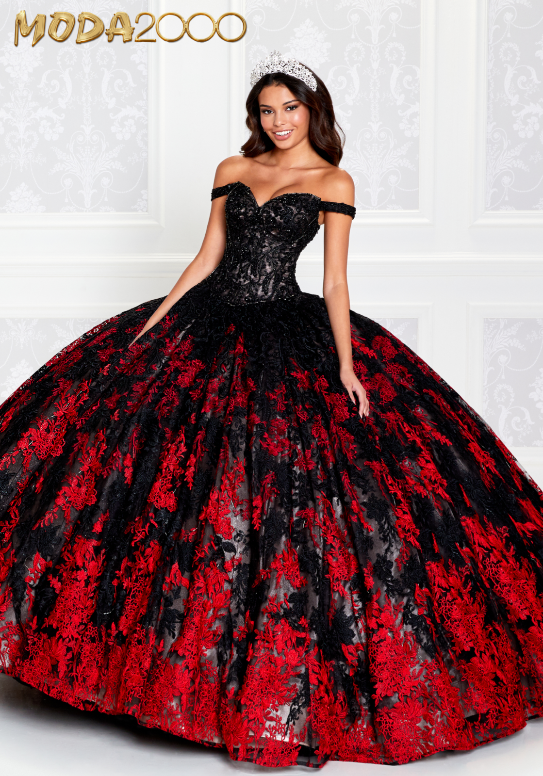 red and black quinceanera dresses